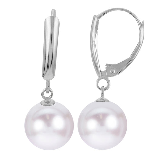 14KT White Gold Akoya Pearl Earring