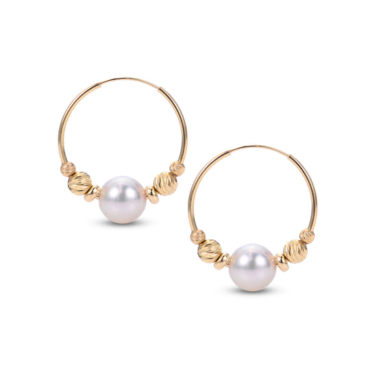 14KT Yellow Gold Akoya Pearl Earring