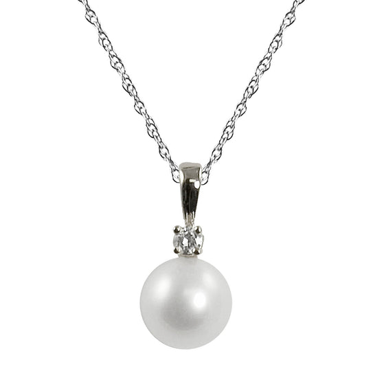 14KT White Gold Freshwater Pearl Pendant