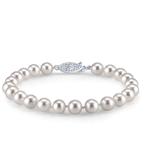 14KT "AA" Quality Freshwater Pearl Bracelet (Select Size, Length, & Gold Color)