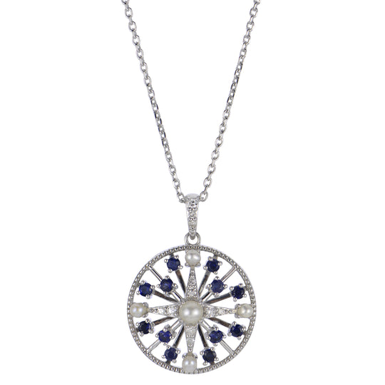 Sterling Silver Sapphire Pendant
