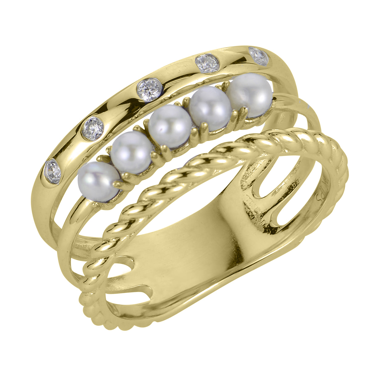 14KT Yellow Gold Freshwater Pearl Ring