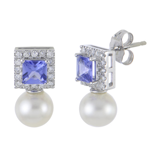 14KT White Gold Freshwater Pearl Earring