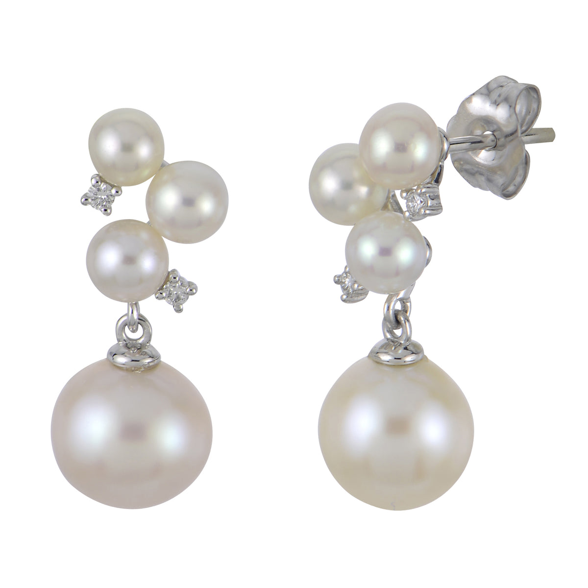 14KT White Gold Freshwater Pearl Earring