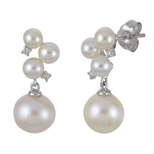 14KT White Gold Freshwater Pearl Earring