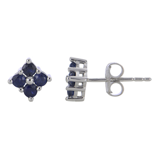 14KT White Gold Sapphire Earring