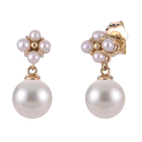14KT Yellow Gold Freshwater Pearl Earring