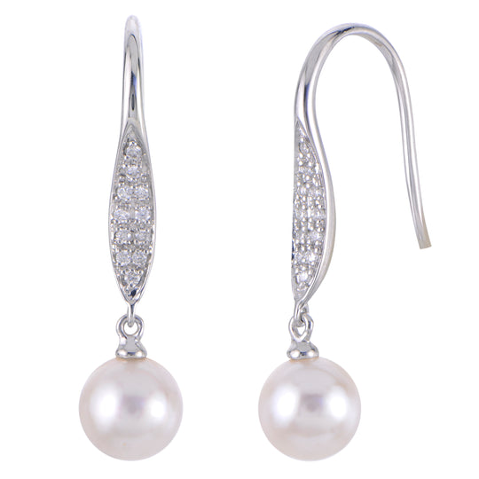14KT White Gold Akoya Pearl Earring
