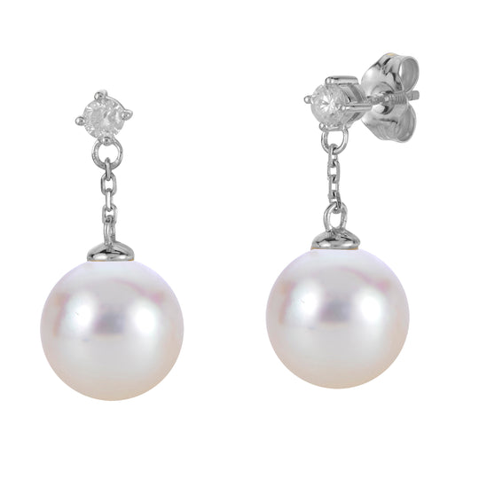 14KT White Gold Akoya Pearl Earring