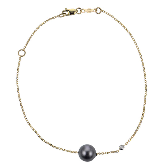 14KT Yellow Gold Tahitian Pearl Bracelet