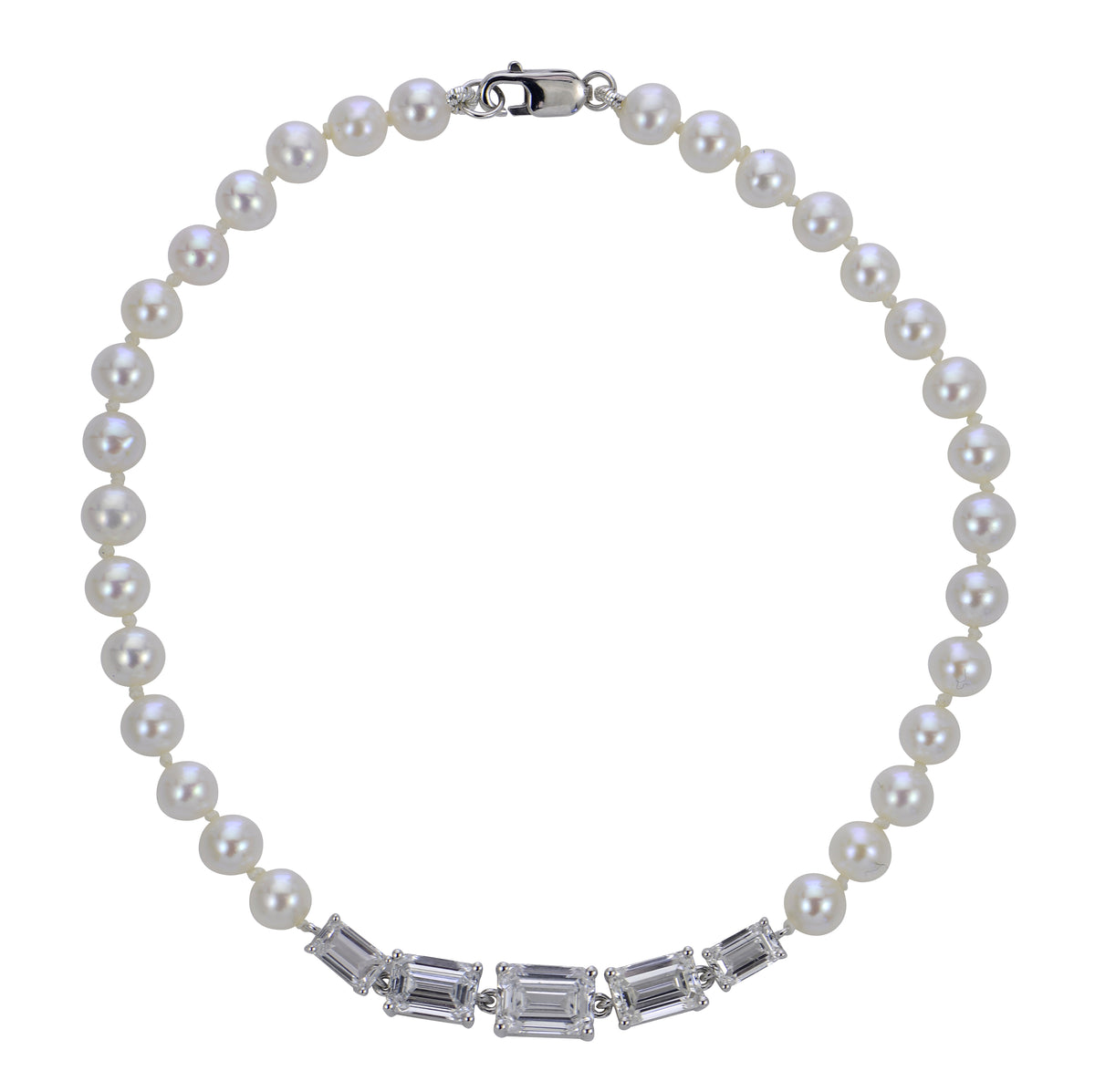 14KT White Gold Freshwater Pearl Bracelet