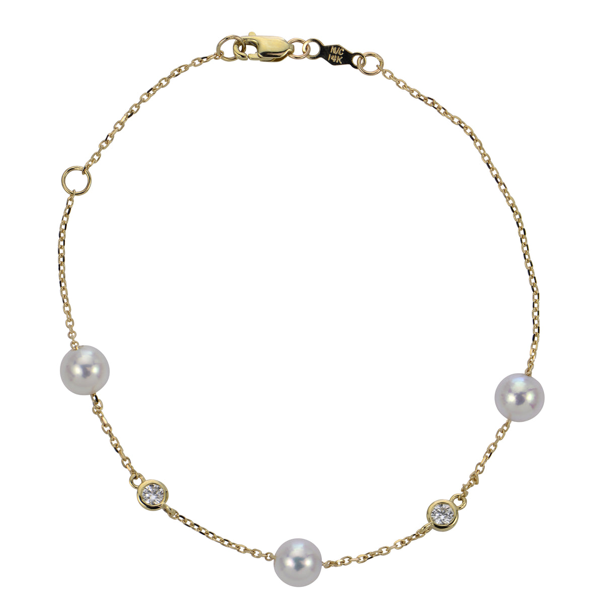 14KT Yellow Gold Akoya Pearl Bracelet