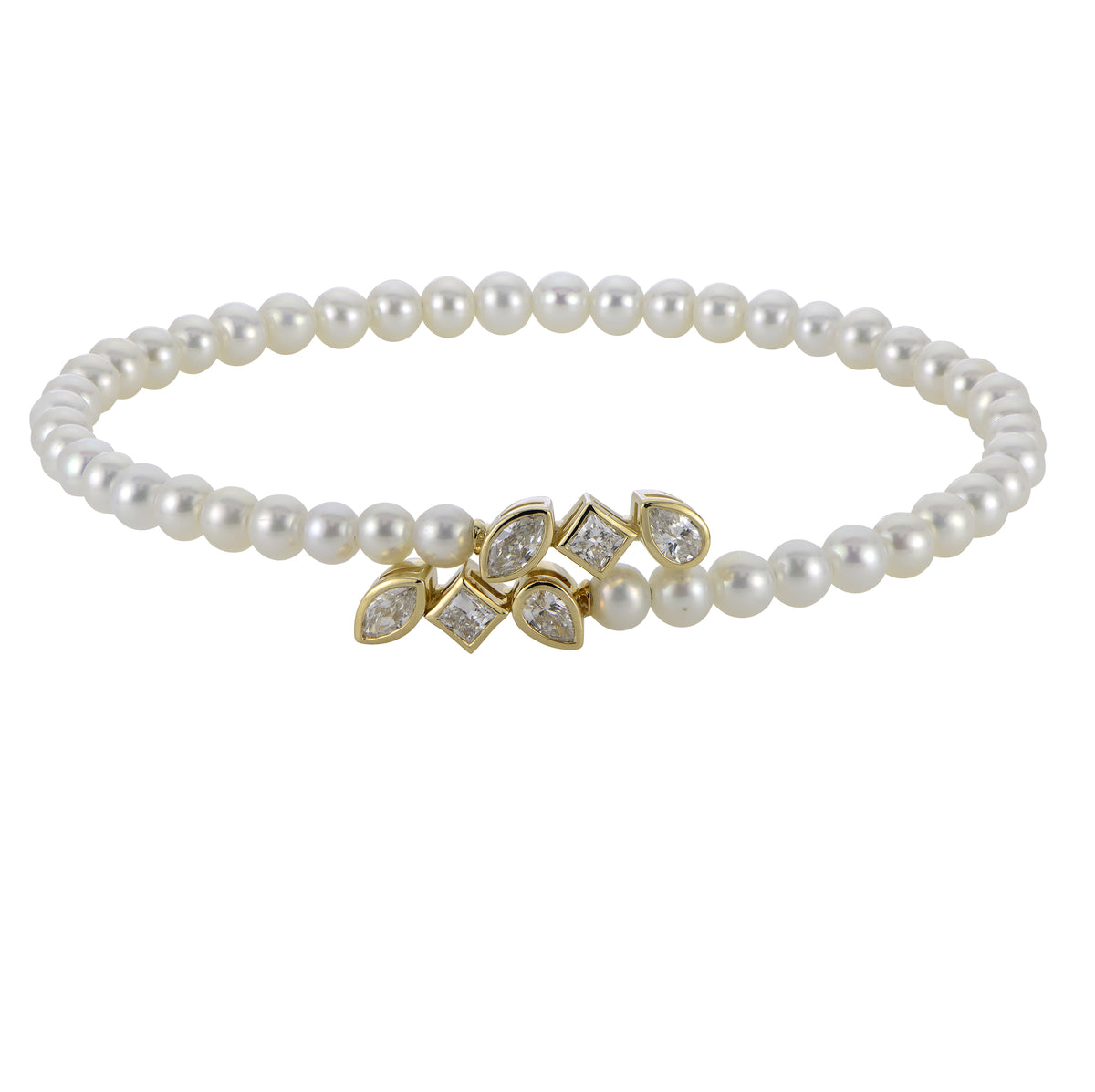 14KT Yellow Gold Freshwater Pearl & LGD Bracelet