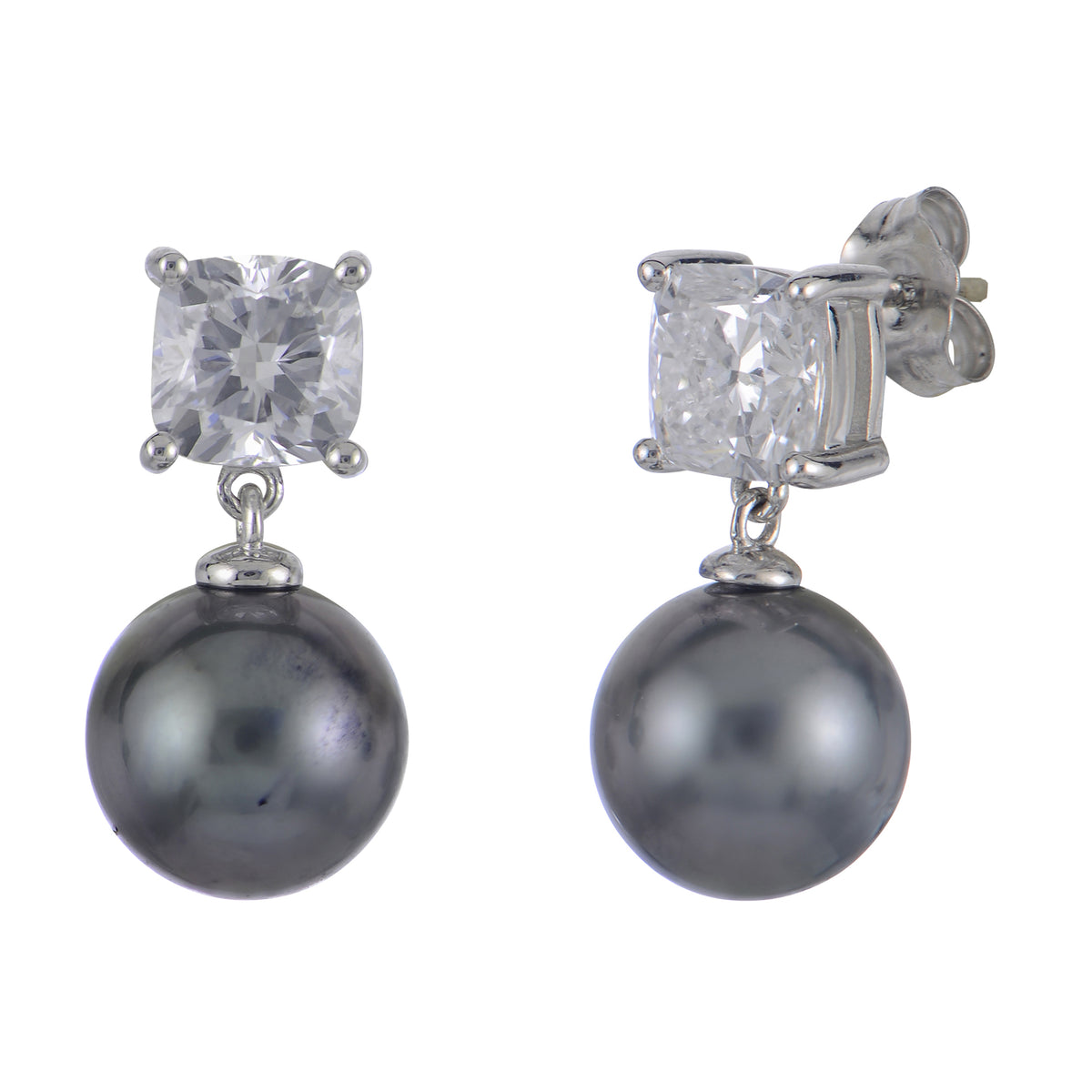 14KT White Gold Tahitian Pearl Earring