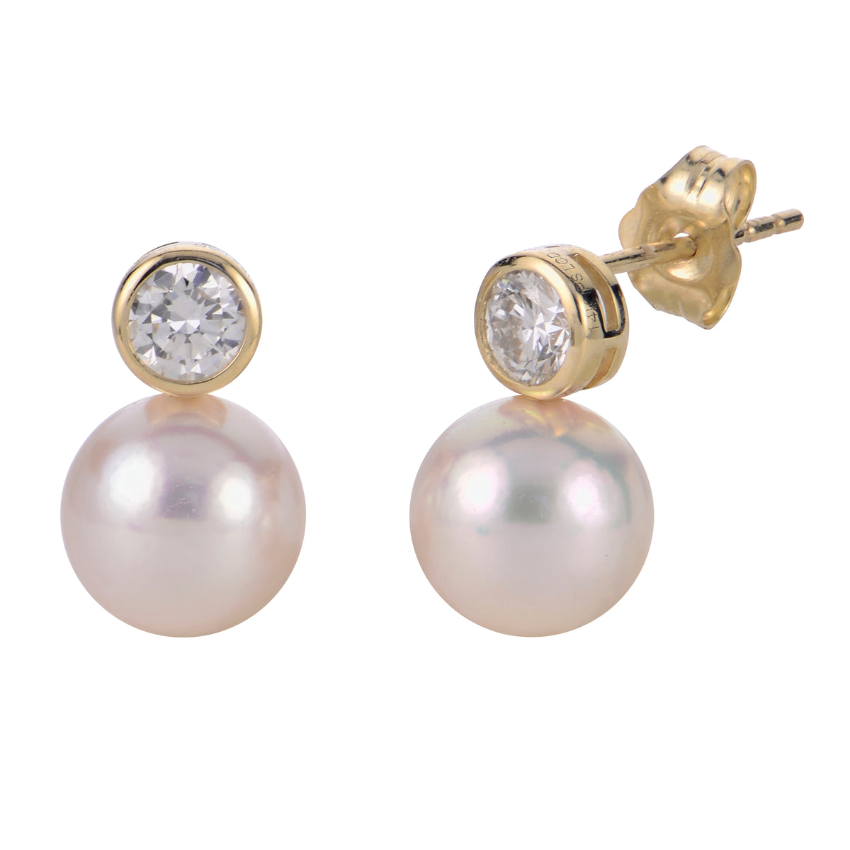 14KT Yellow Gold Akoya Pearl Earring
