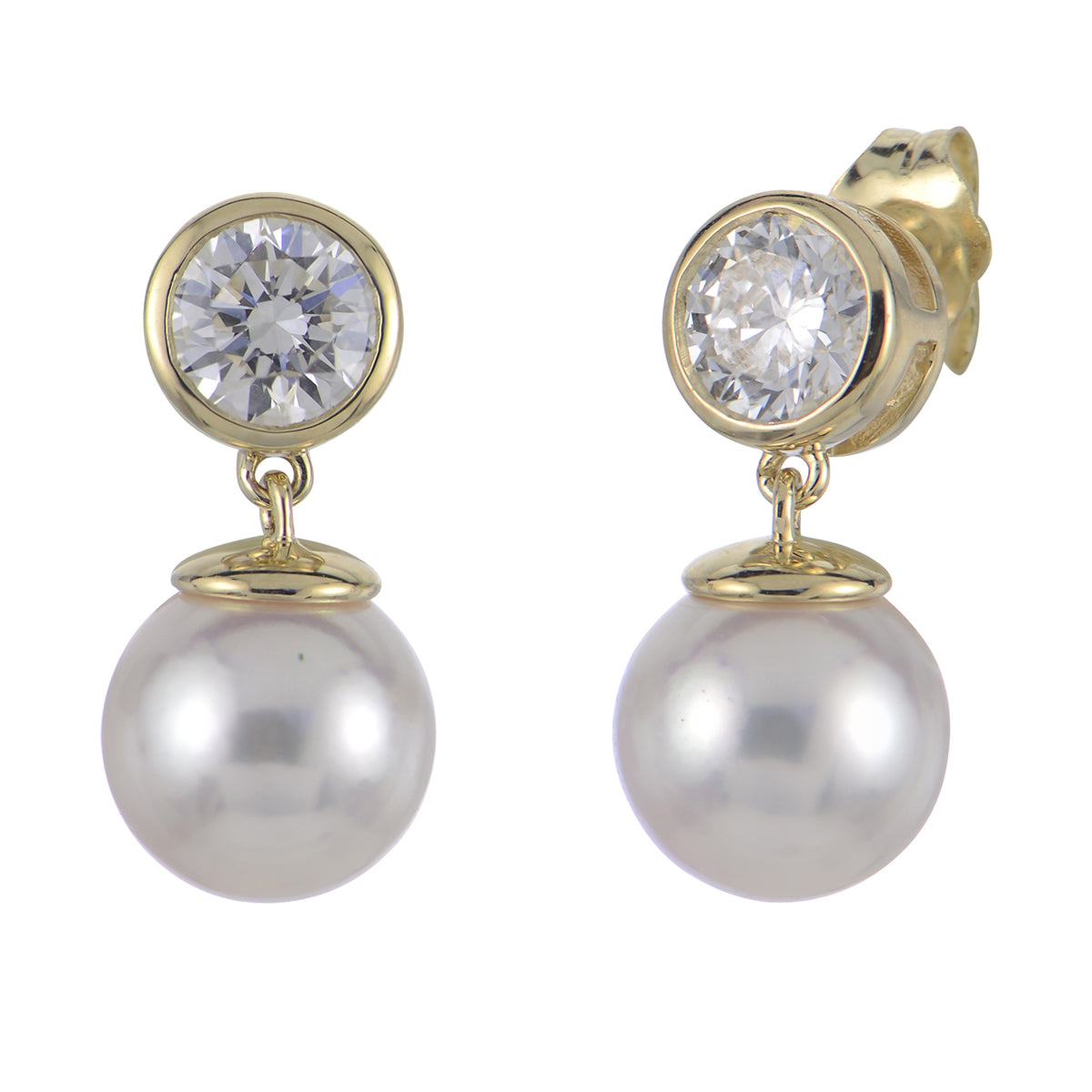 14KT Yellow Gold Akoya Pearl Earring