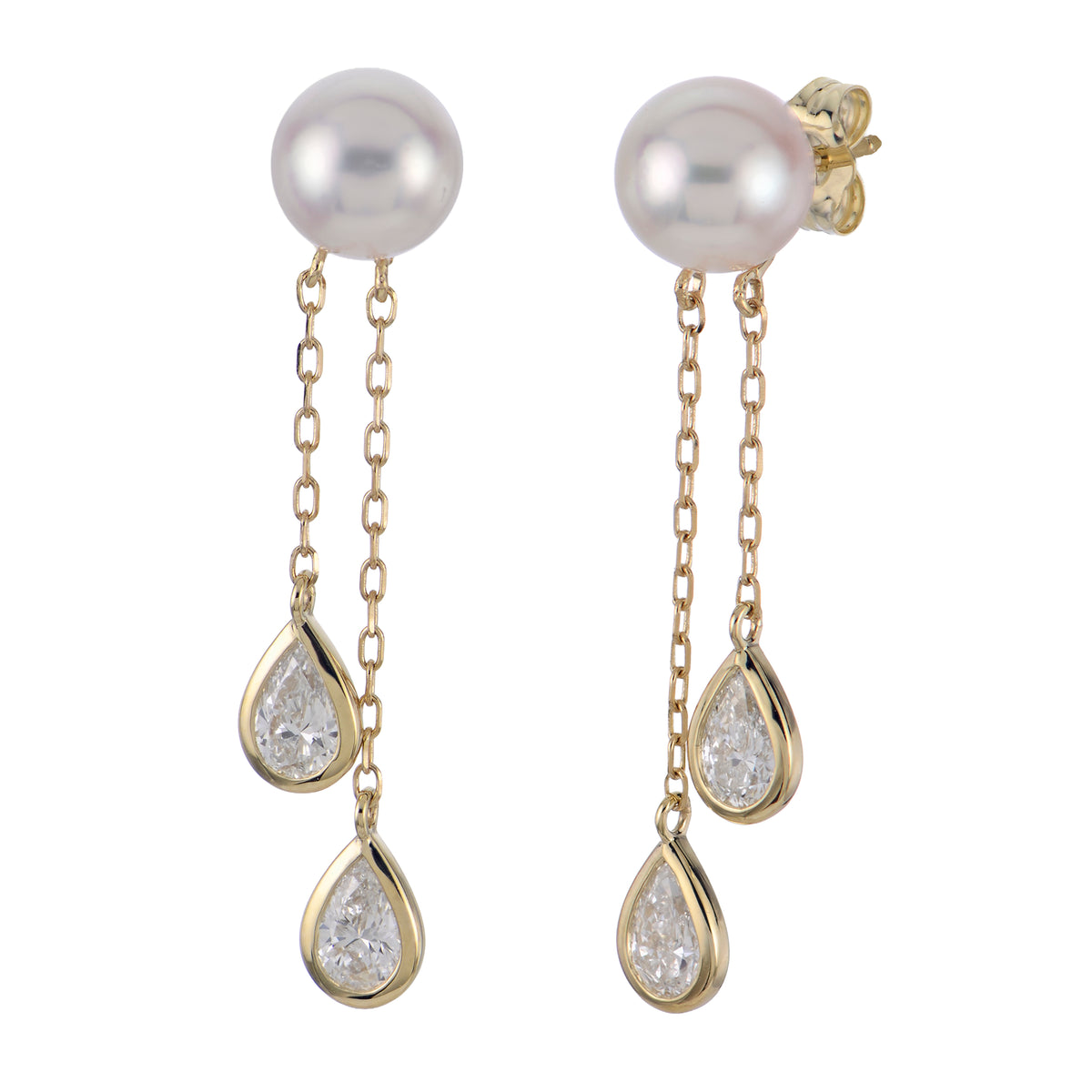 14KT Yellow Gold Akoya Pearl Earring