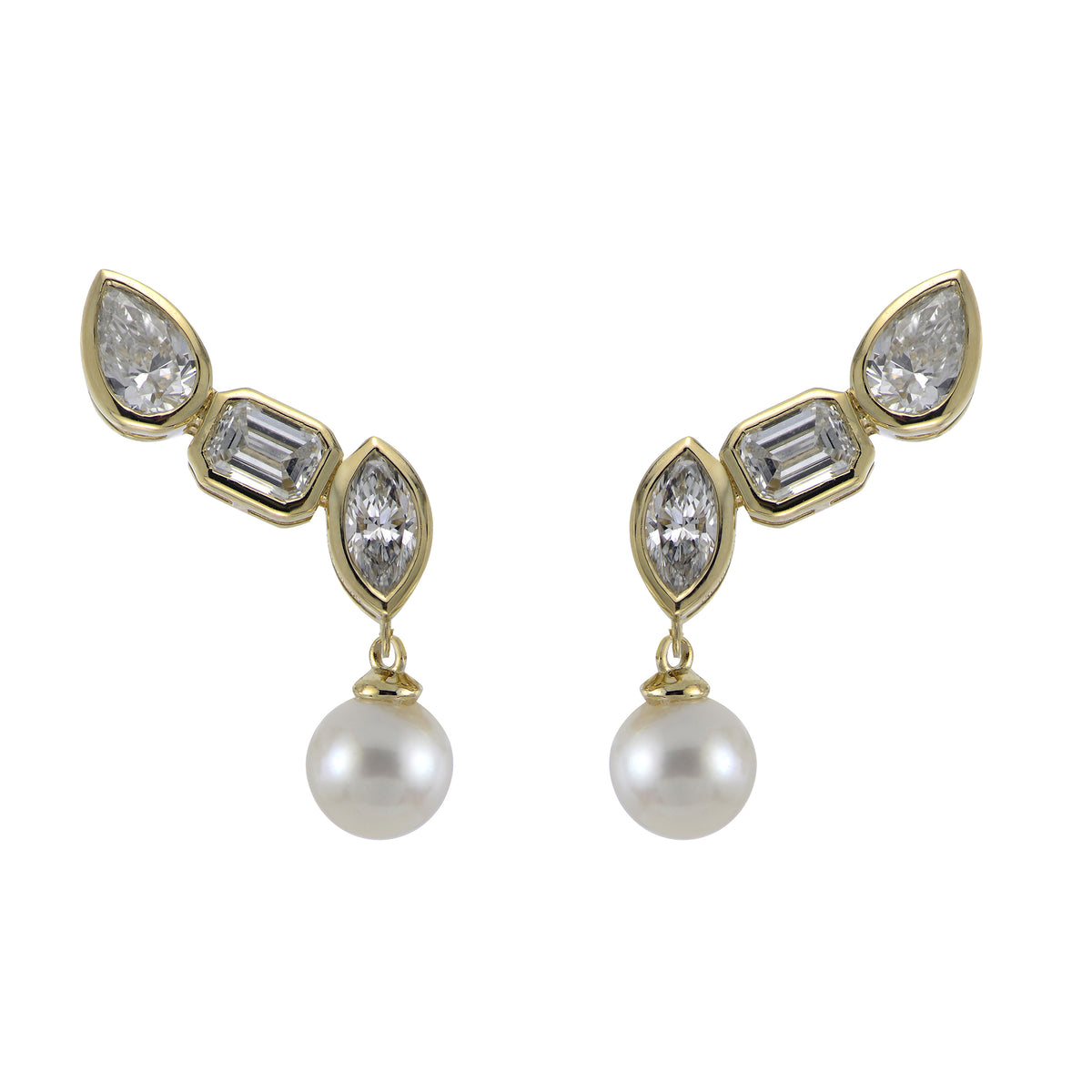 14KT Yellow Gold Freshwater Pearl Earring