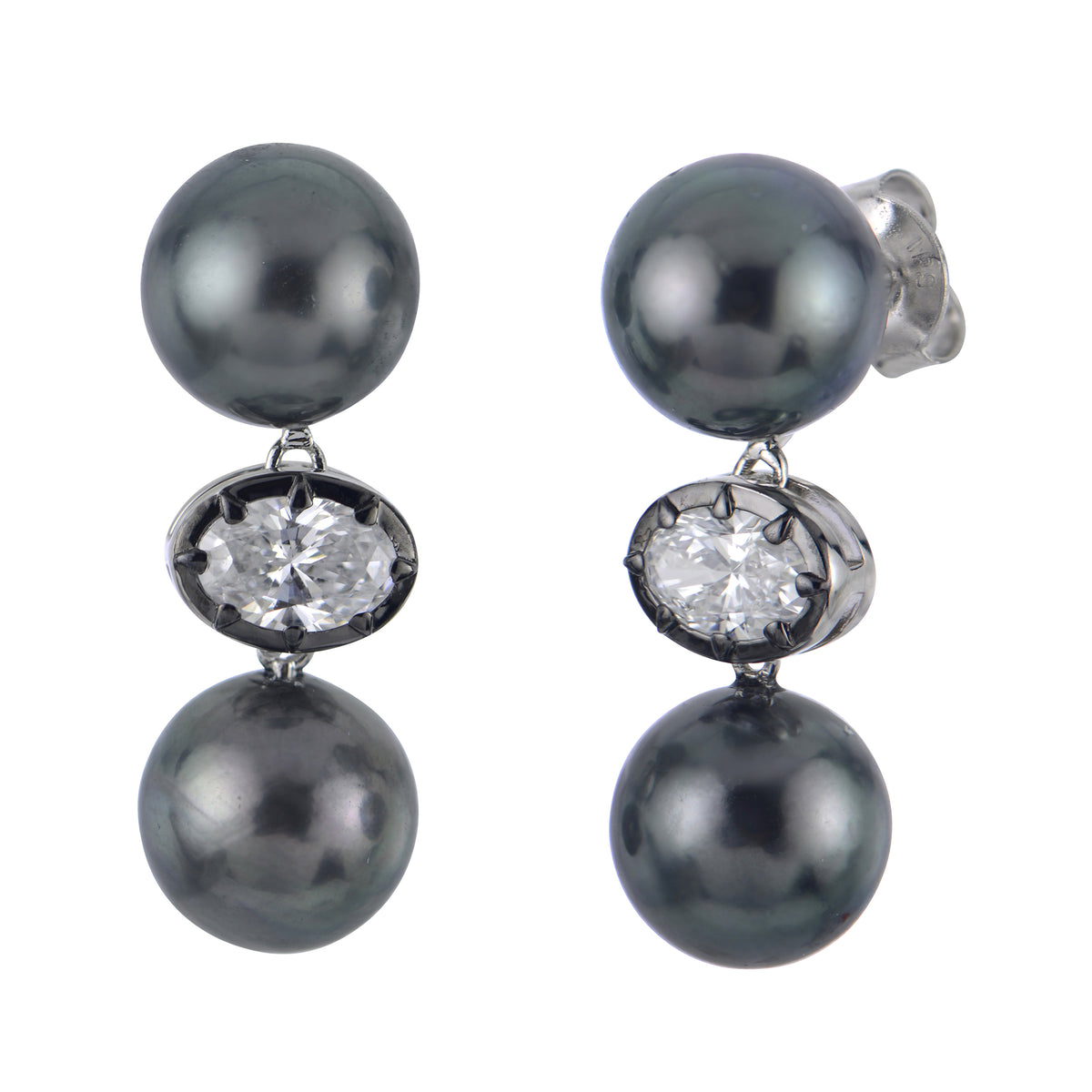 Sterling Silver Tahitian Pearl Earring