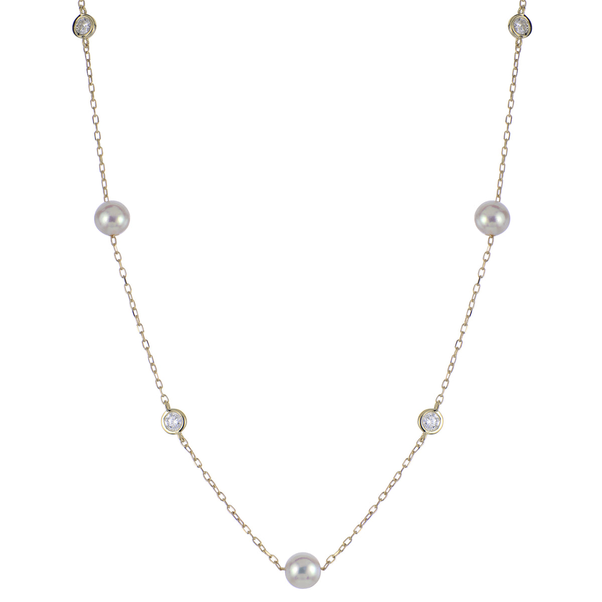 14KT Yellow Gold Akoya Pearl Necklace