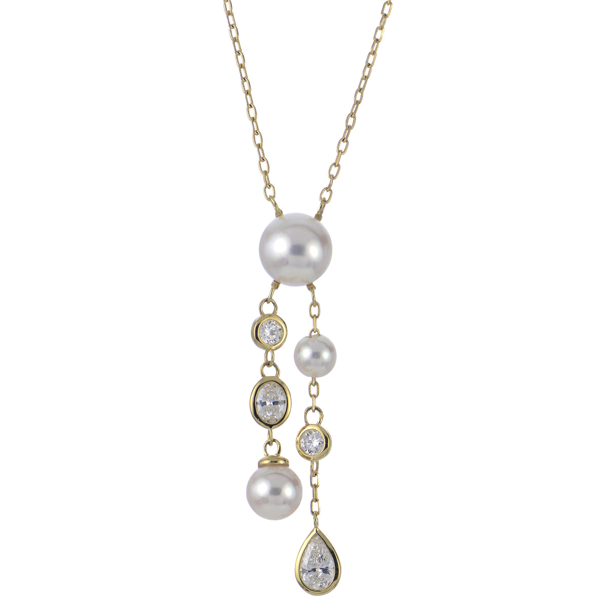 14KT Yellow Gold Akoya Pearl Necklace