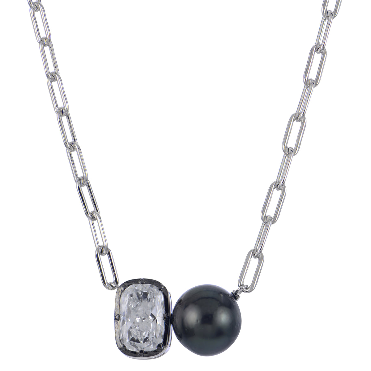 Sterling Silver Tahitian Pearl Necklace