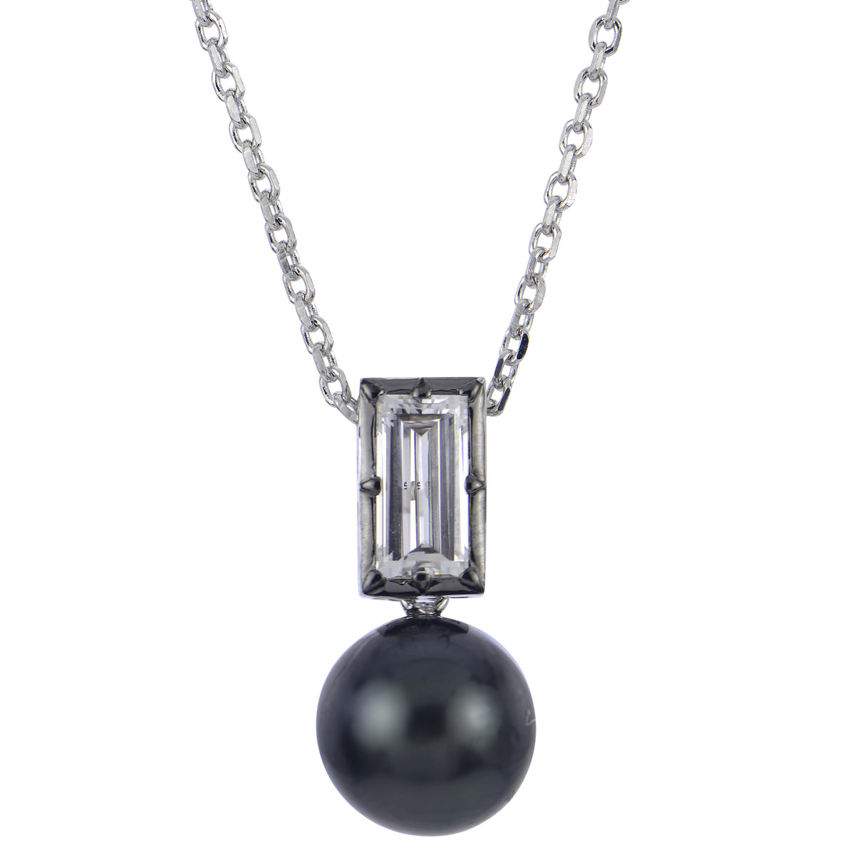 Sterling Silver Tahitian Pearl Necklace
