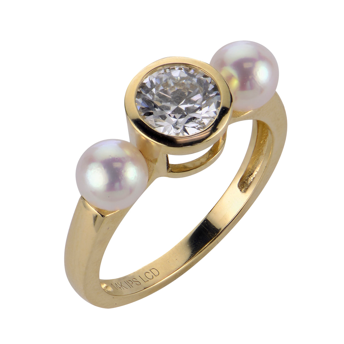 14KT Yellow Gold Akoya Pearl Ring