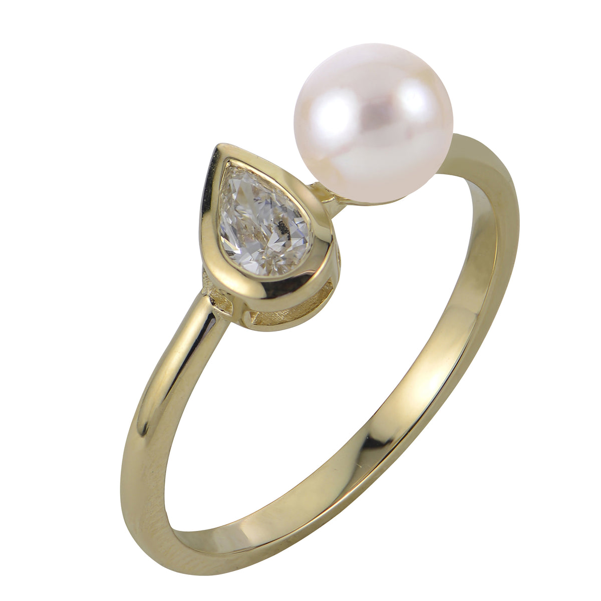 14KT Yellow Gold Akoya Pearl Ring