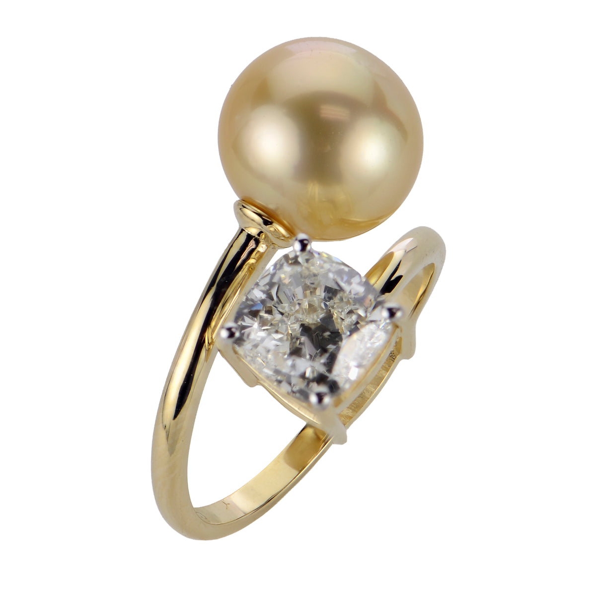 14KT Yellow Gold Golden South Sea Pearl Ring