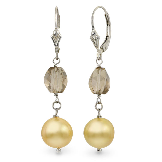 Sterling Silver Golden South Sea Earring