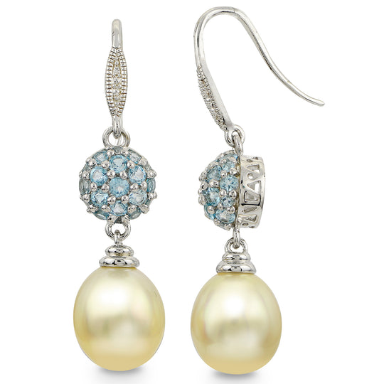 Sterling Silver Golden South Sea Earring