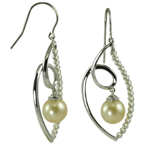 Sterling Silver Golden South Sea Earring