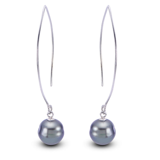 Sterling Silver Tahitian Pearl Earring