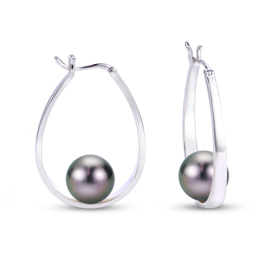 Sterling Silver Tahitian Pearl Earring