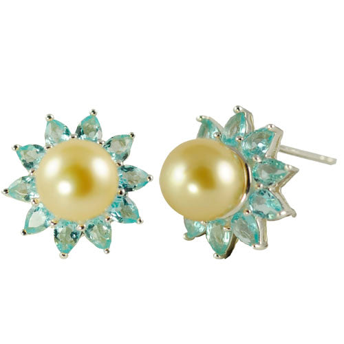 Sterling Silver Golden South Sea Earring