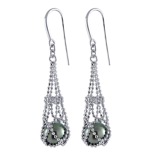 Sterling Silver Tahitian Pearl Earring