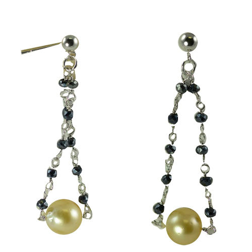 Sterling Silver Golden South Sea Earring