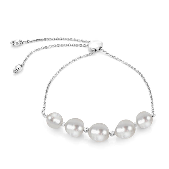 Sterling Silver White South Sea Pearl Bracelet