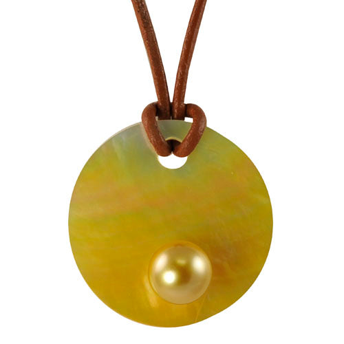 Sterling Silver Golden South Sea Necklace