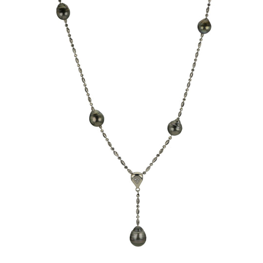 Sterling Silver Tahitian Pearl Necklace