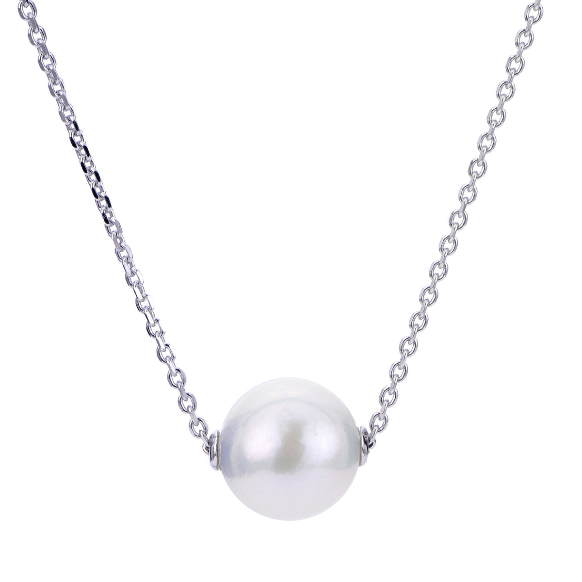 Sterling Silver Freshwater Pearl Solitaire Necklace