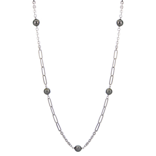 Sterling Silver Tahitian Pearl Necklace