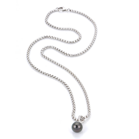 Sterling Silver Tahitian Pearl Necklace