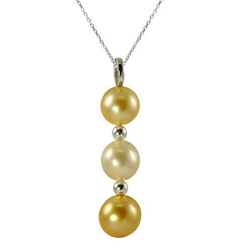 Sterling Silver Golden South Sea Pearl Pendant