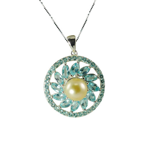 Sterling Silver Golden South Sea Pendant