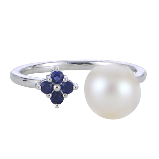 14KT White Gold Freshwater Pearl Ring
