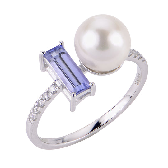 14KT White Gold Freshwater Pearl Ring