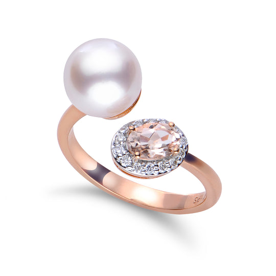 14KT Rose Gold Akoya Pearl Ring