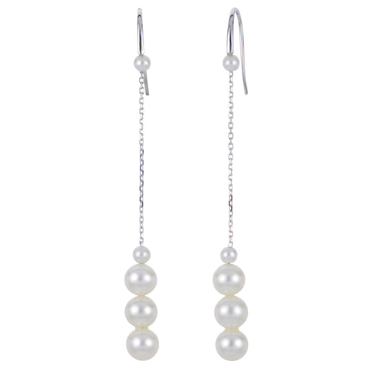 14KT White Gold Freshwater Pearl Earring